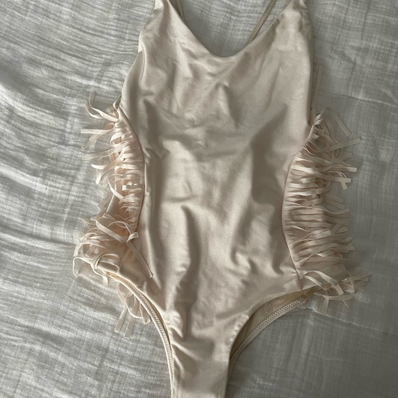 🎁NWT Free People x Amuse society one piece fringe swimsuit - Picture 7 of 13